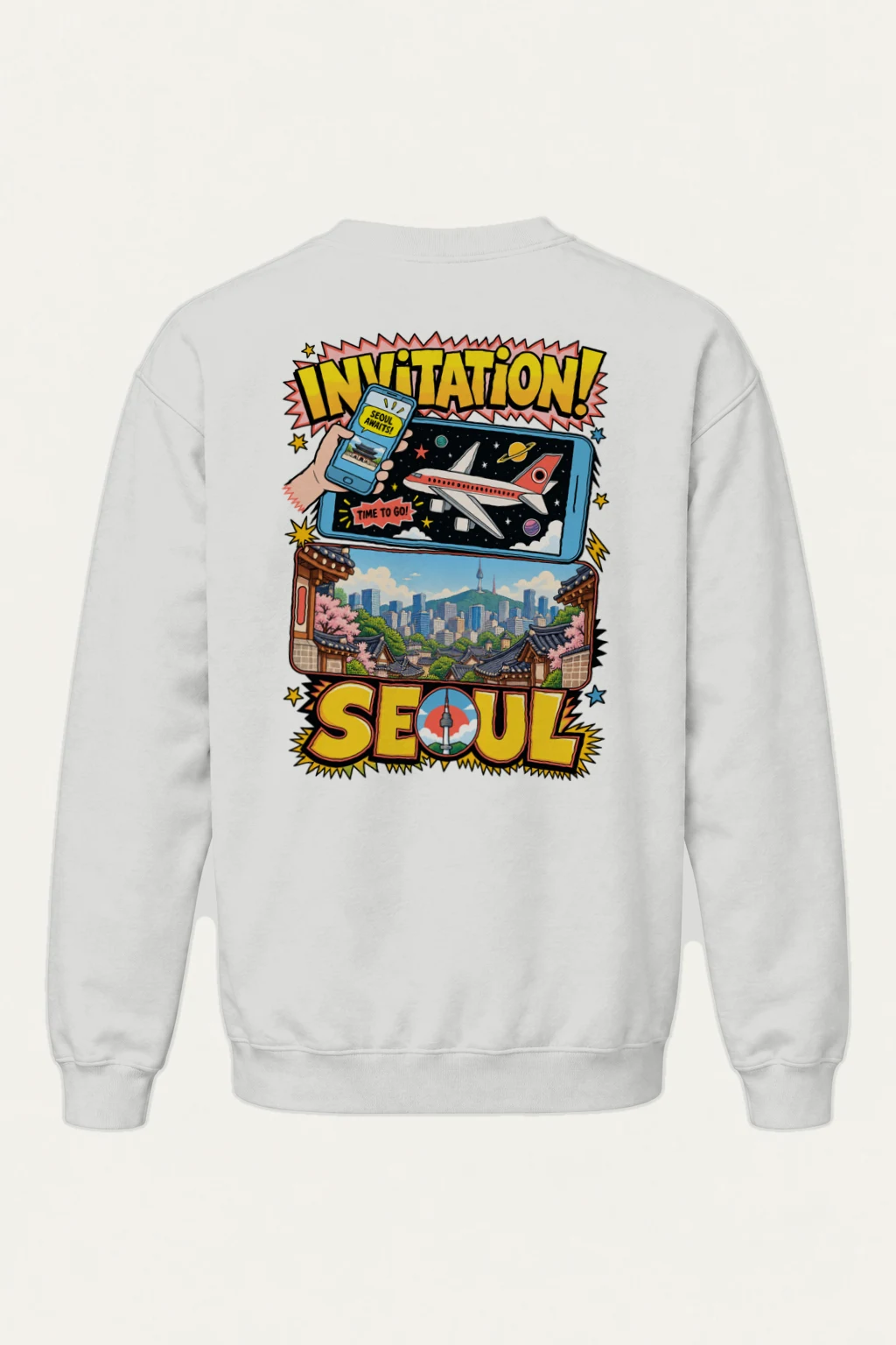"Seoul Awaits" Heavy Blend Unisex Crewneck Sweatshirt | Gildan 18000