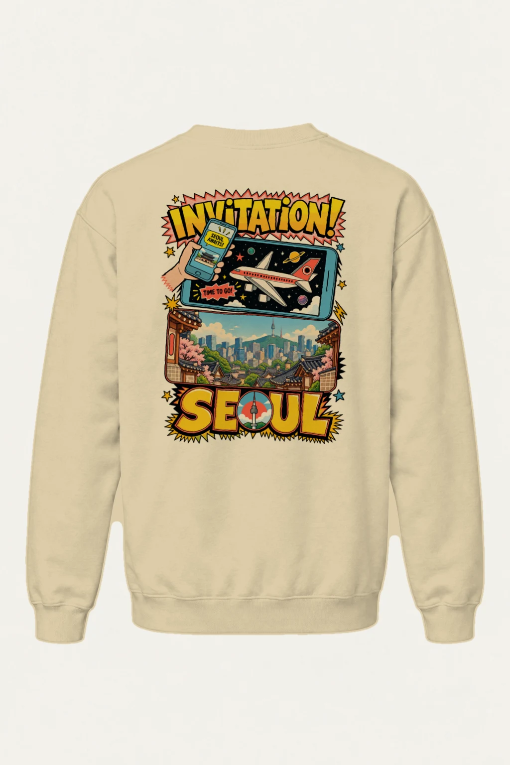 "Seoul Awaits" Heavy Blend Unisex Crewneck Sweatshirt | Gildan 18000