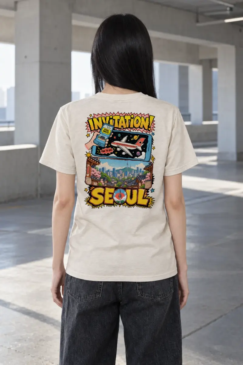 "Seoul Awaits" Heavyweight Unisex Crewneck T-shirt | Gildan 5000