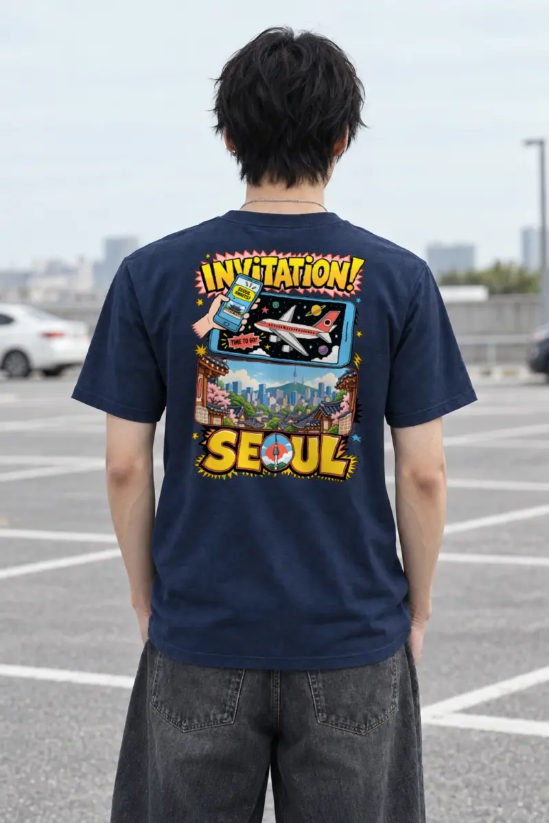"Seoul Awaits" Heavyweight Unisex Crewneck T-shirt