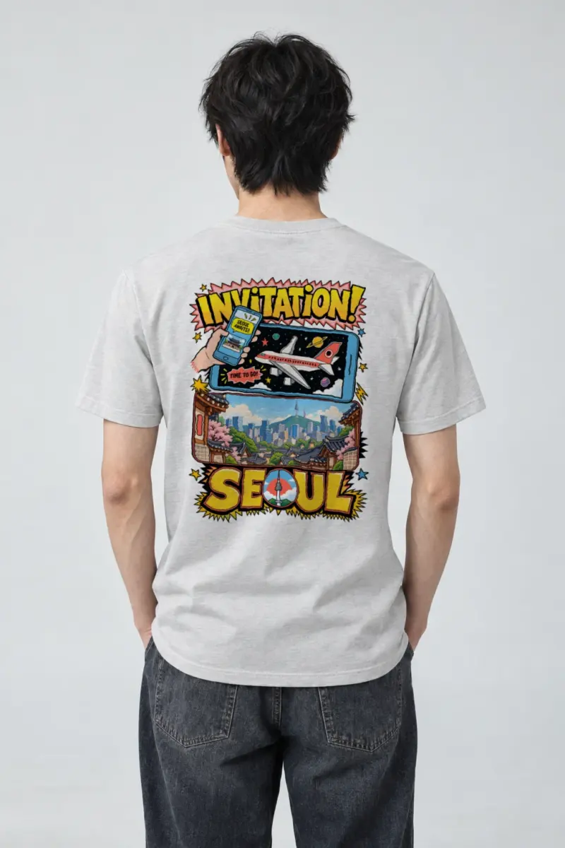 "Seoul Awaits" Heavyweight Unisex Crewneck T-shirt | Gildan 5000