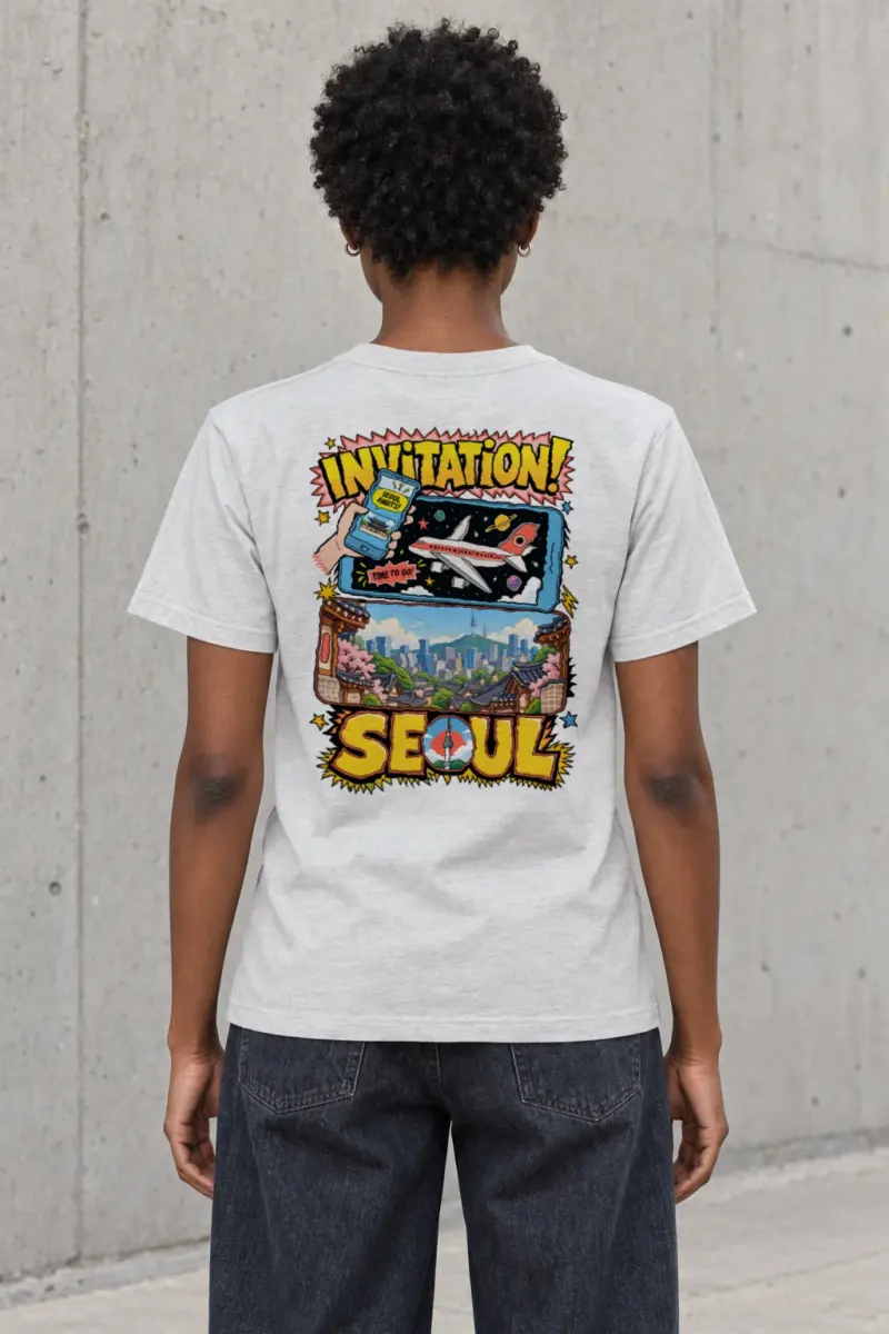 "Seoul Awaits" Heavyweight Unisex Crewneck T-shirt | Gildan 5000