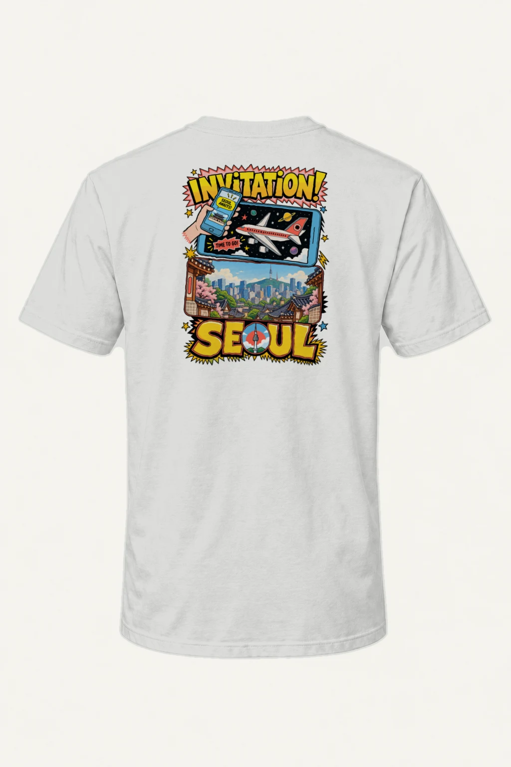 "Seoul Awaits" Heavyweight Unisex Crewneck T-shirt | Gildan 5000