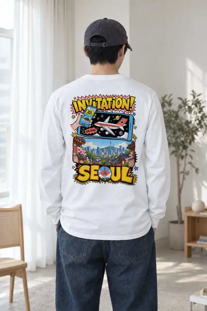 "Seoul Awaits" Unisex Longsleeve T-shirt | Gildan 2400