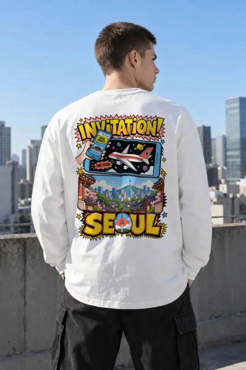 "Seoul Awaits" Unisex Longsleeve T-shirt | Gildan 2400
