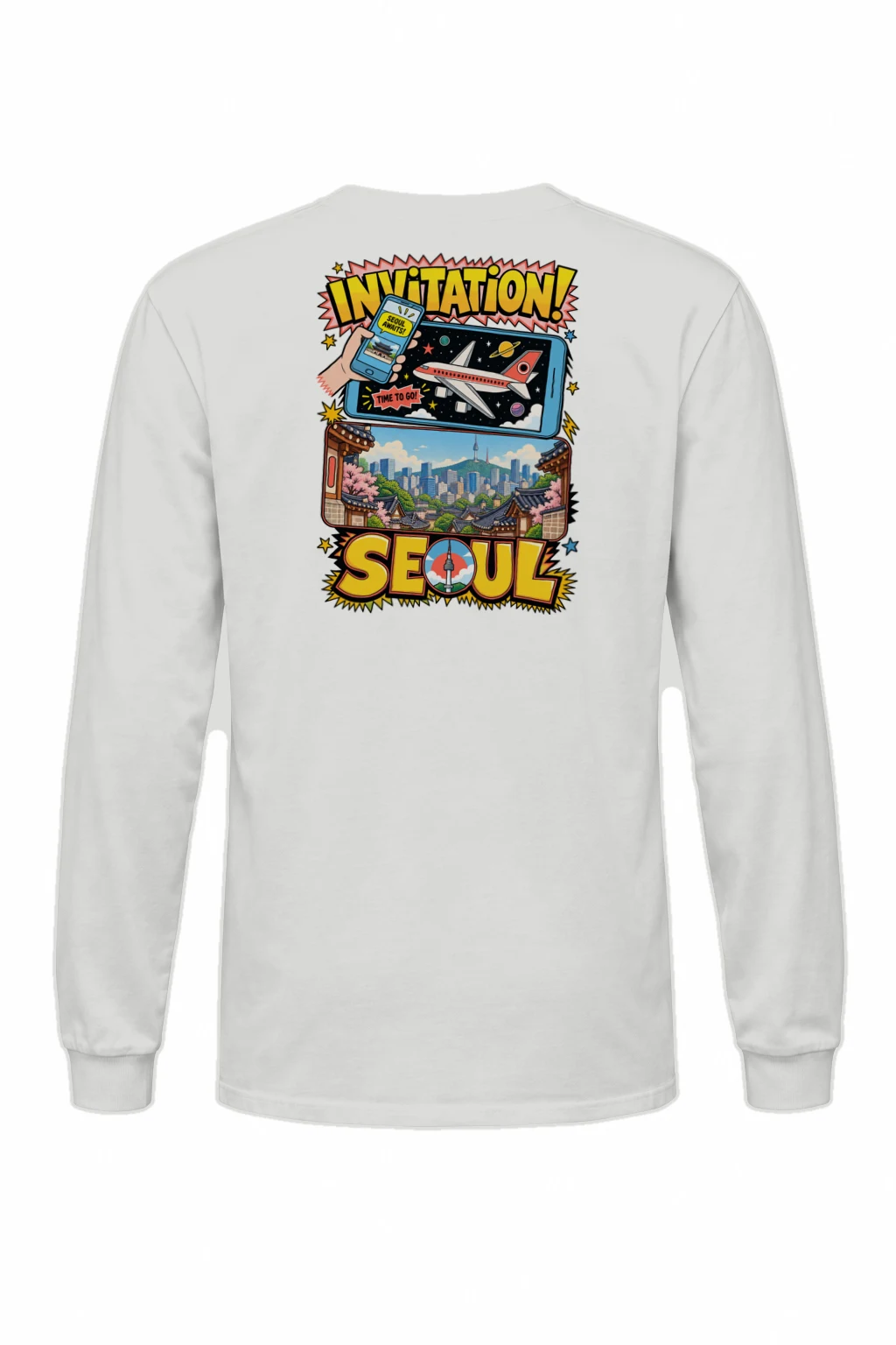 "Seoul Awaits" Unisex Longsleeve T-shirt | Gildan 2400