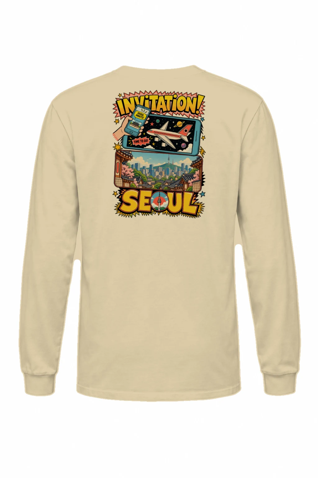 "Seoul Awaits" Unisex Longsleeve T-shirt | Gildan 2400