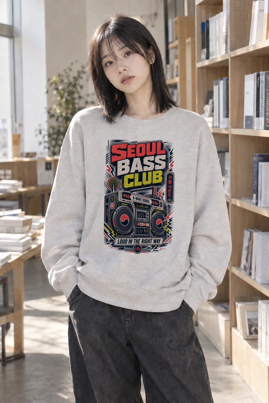"Seoul Bass Club" Heavy Blend Unisex Crewneck Sweatshirt | Gildan 18000