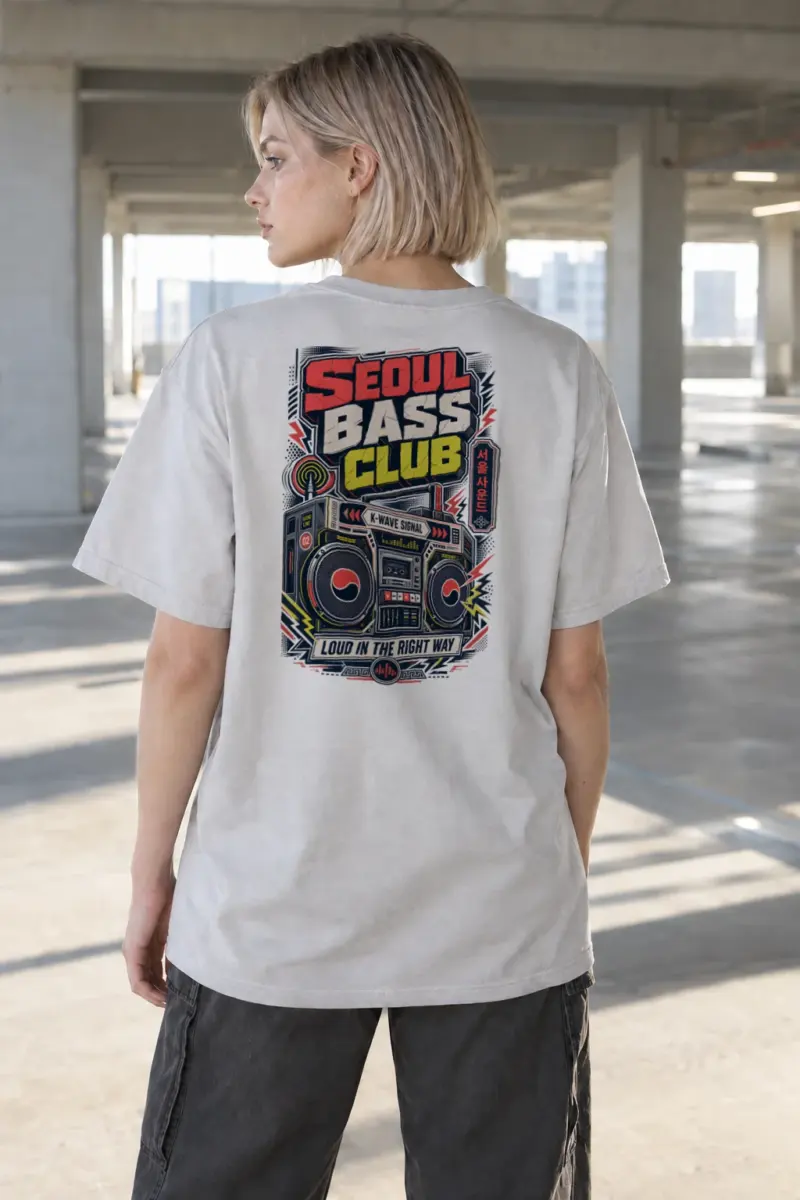 "Seoul Bass Club" Heavyweight Unisex Crewneck T-shirt | Gildan 5000