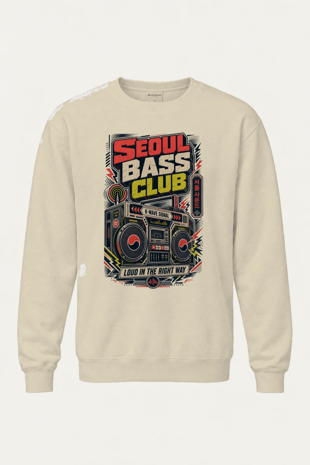 "Seoul Bass Club" Unisex Sponge Fleece Crewneck Sweatshirt | Bella + Canvas 3901