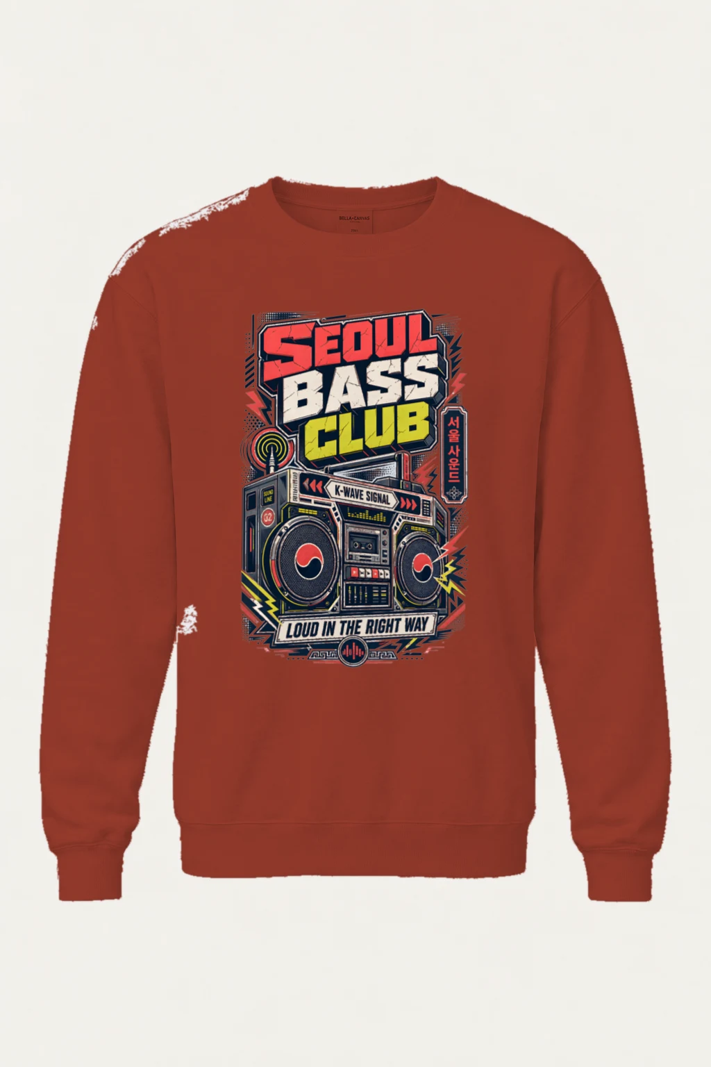 "Seoul Bass Club" Unisex Sponge Fleece Crewneck Sweatshirt | Bella + Canvas 3901
