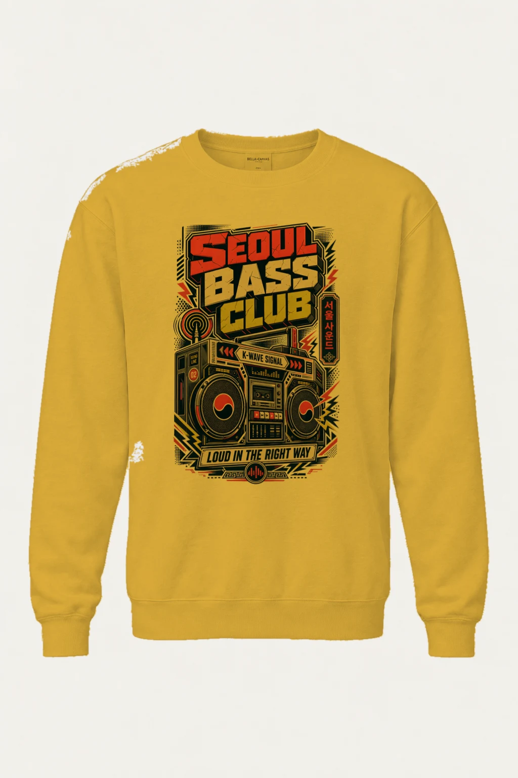 "Seoul Bass Club" Unisex Sponge Fleece Crewneck Sweatshirt | Bella + Canvas 3901
