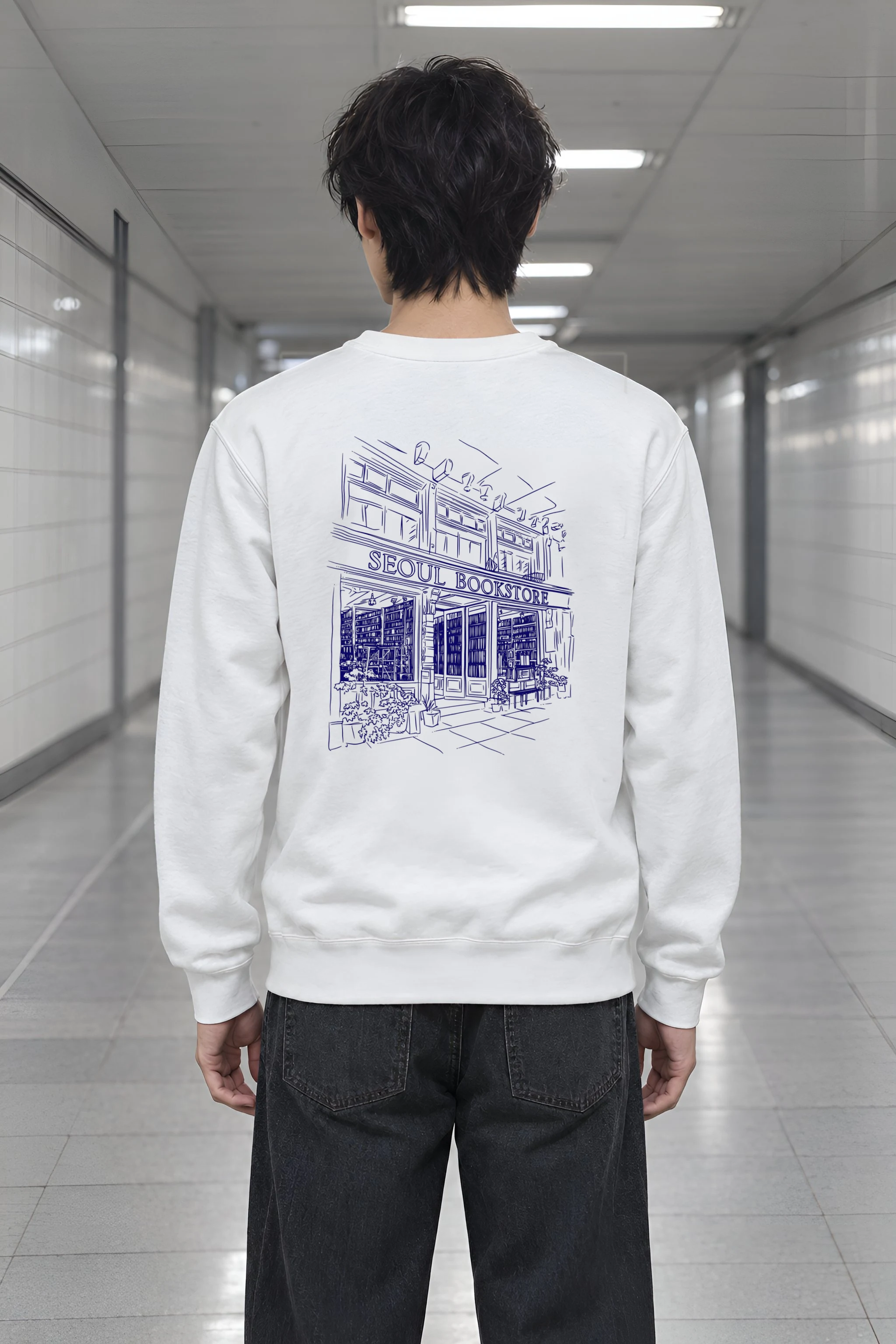 "Seoul Bookstore" Heavy Blend Unisex Crewneck Sweatshirt