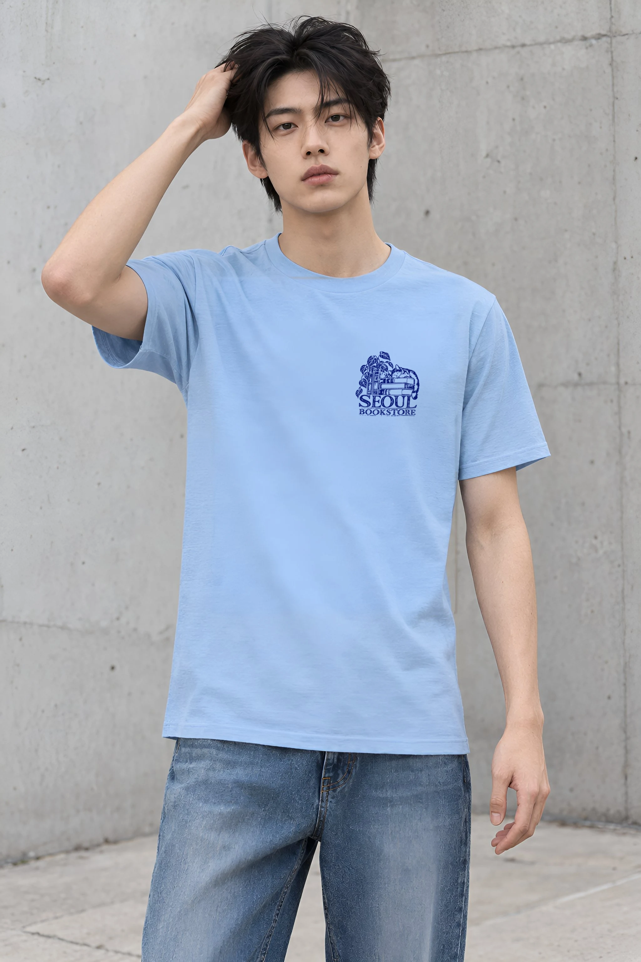 "Seoul Bookstore" Heavyweight Unisex Crewneck T-shirt