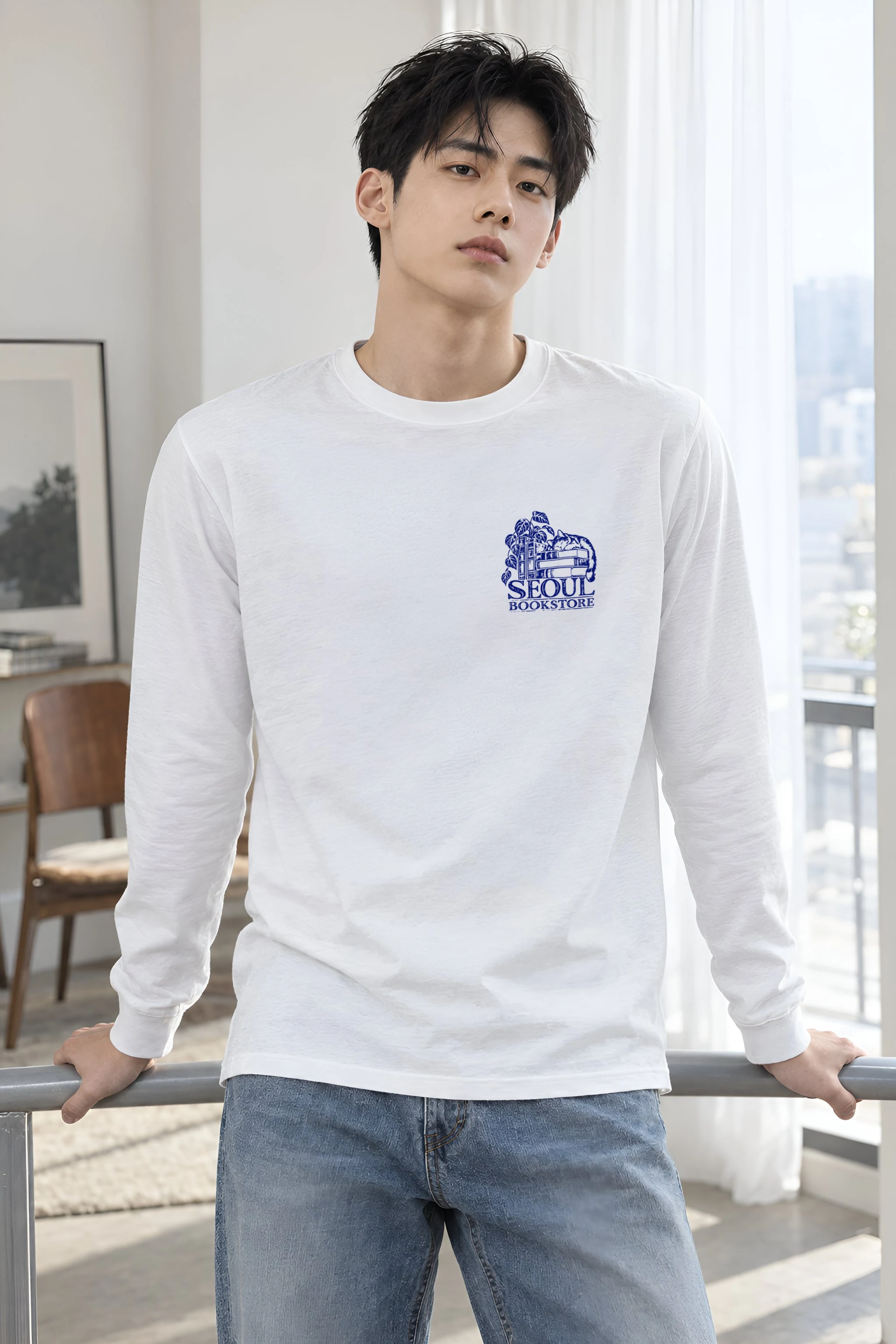 "Seoul Bookstore" Unisex Longsleeve T-shirt