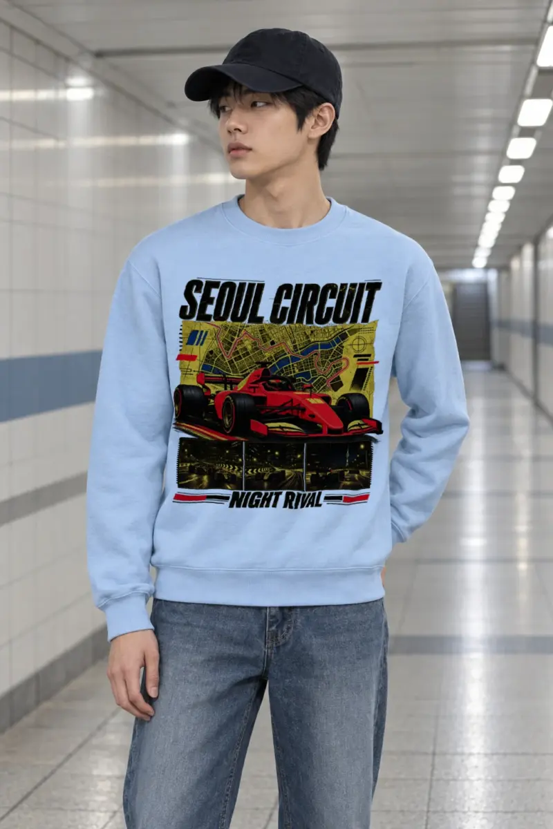"Seoul Circuit Night Rival" Heavy Blend Unisex Crewneck Sweatshirt