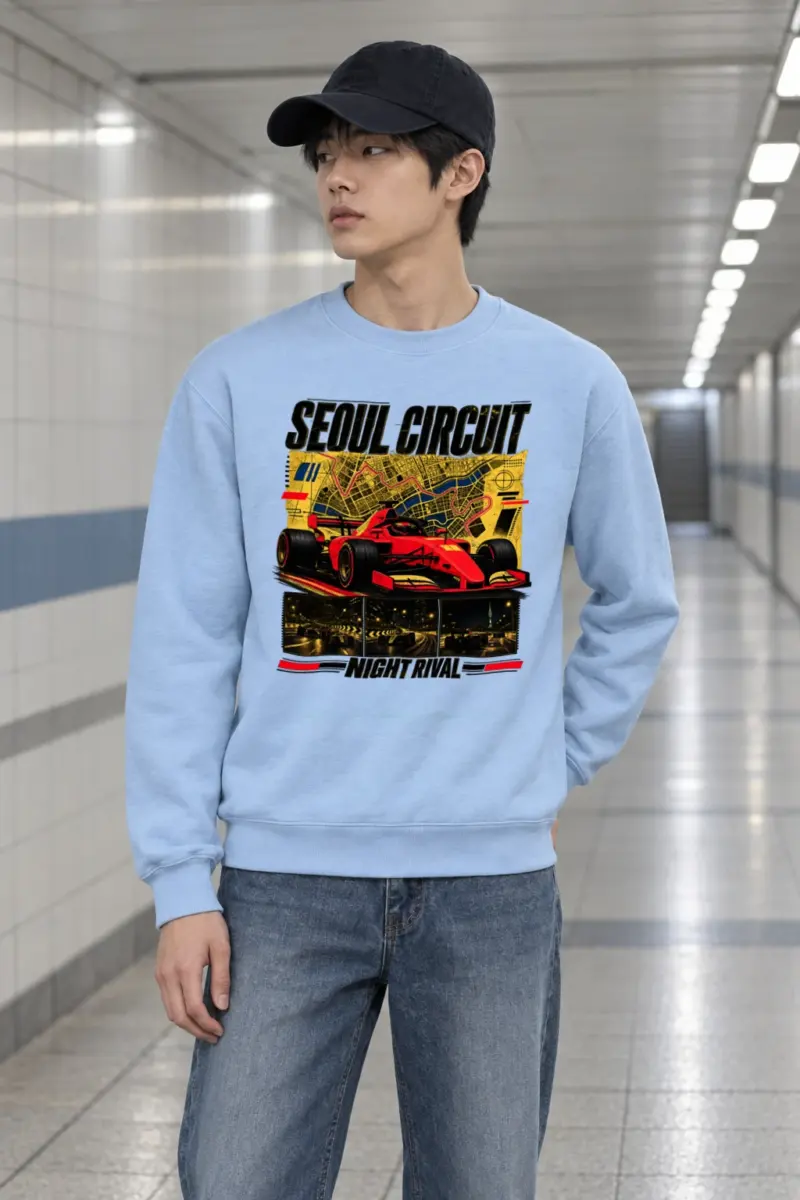 "Seoul Circuit Night Rival" Heavy Blend Unisex Crewneck Sweatshirt