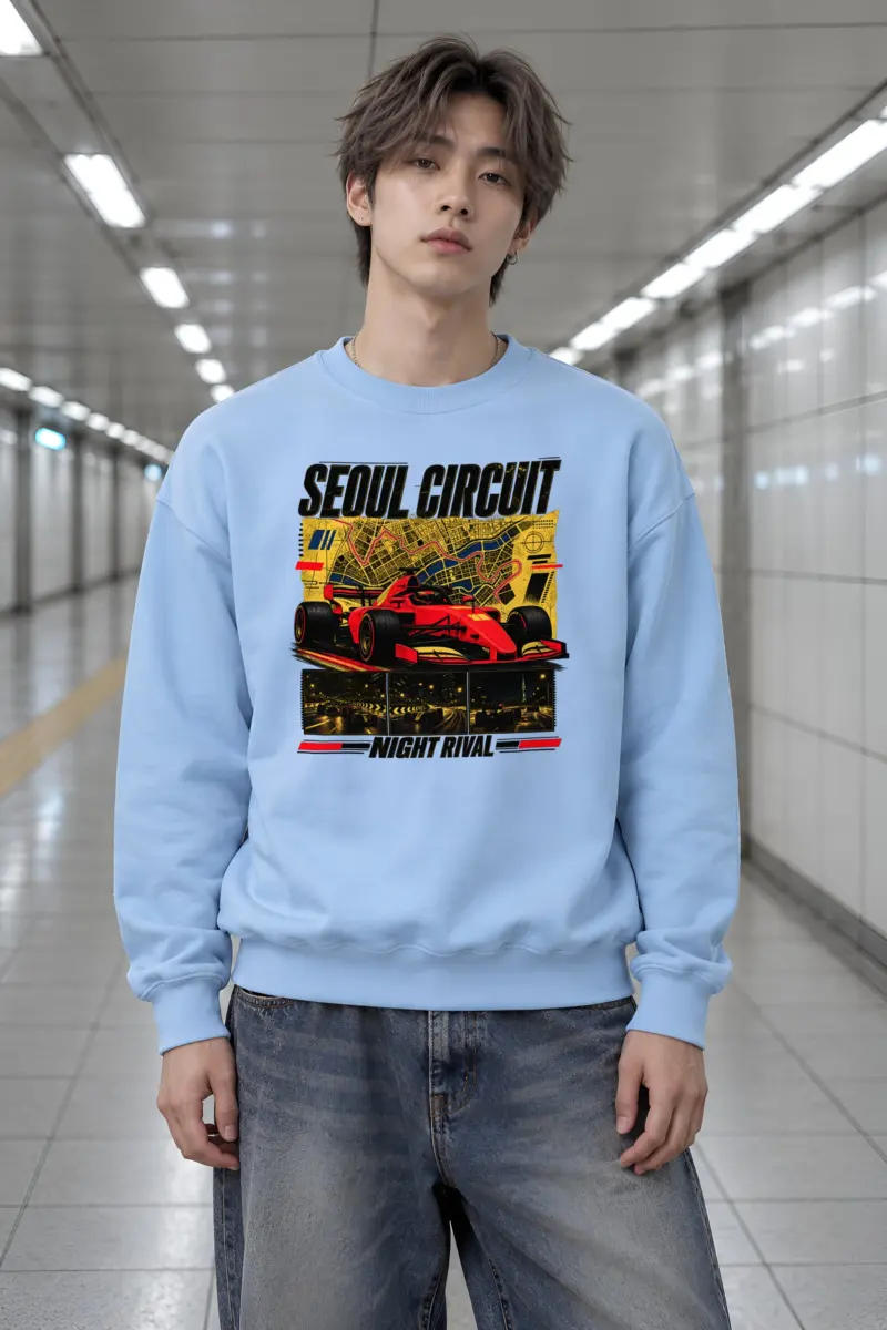 "Seoul Circuit Night Rival" Heavy Blend Unisex Crewneck Sweatshirt