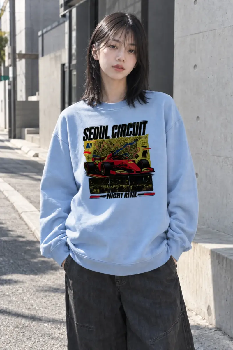 "Seoul Circuit Night Rival" Heavy Blend Unisex Crewneck Sweatshirt | Gildan 18000