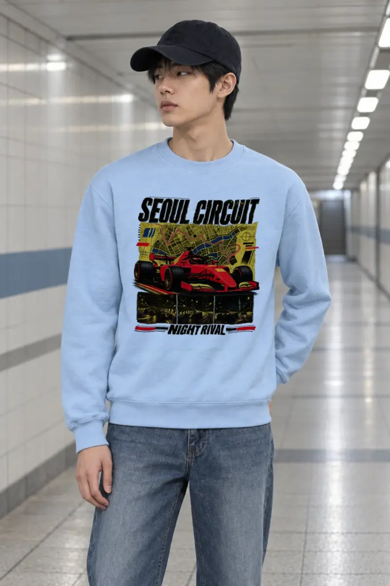 "Seoul Circuit Night Rival" Heavy Blend Unisex Crewneck Sweatshirt