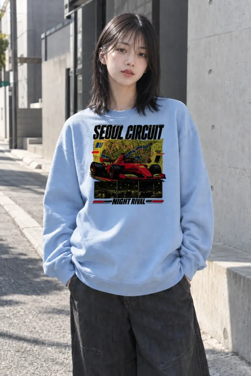 "Seoul Circuit Night Rival" Heavy Blend Unisex Crewneck Sweatshirt | Gildan 18000