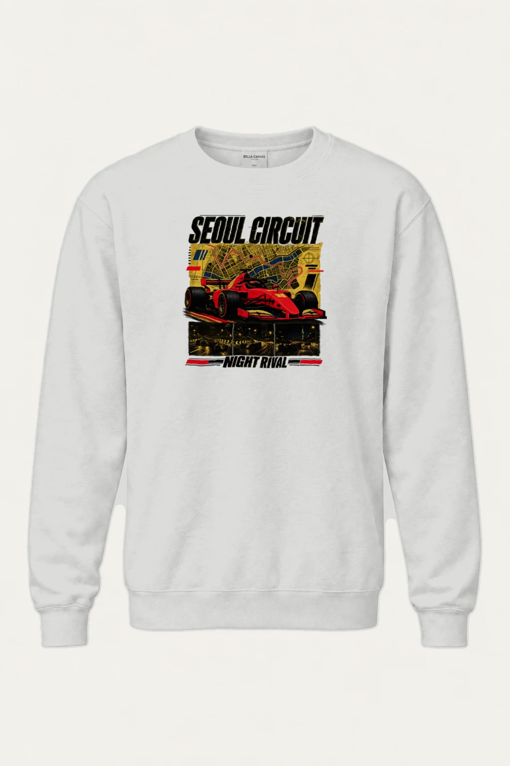 "Seoul Circuit Night Rival" Heavy Blend Unisex Crewneck Sweatshirt | Gildan 18000