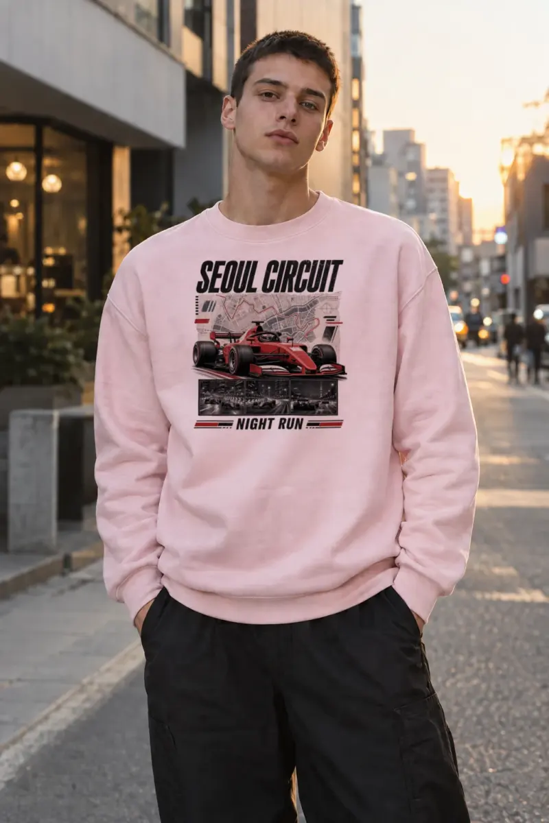 "Seoul Circuit Night Run" Heavy Blend Unisex Crewneck Sweatshirt | Gildan 18000