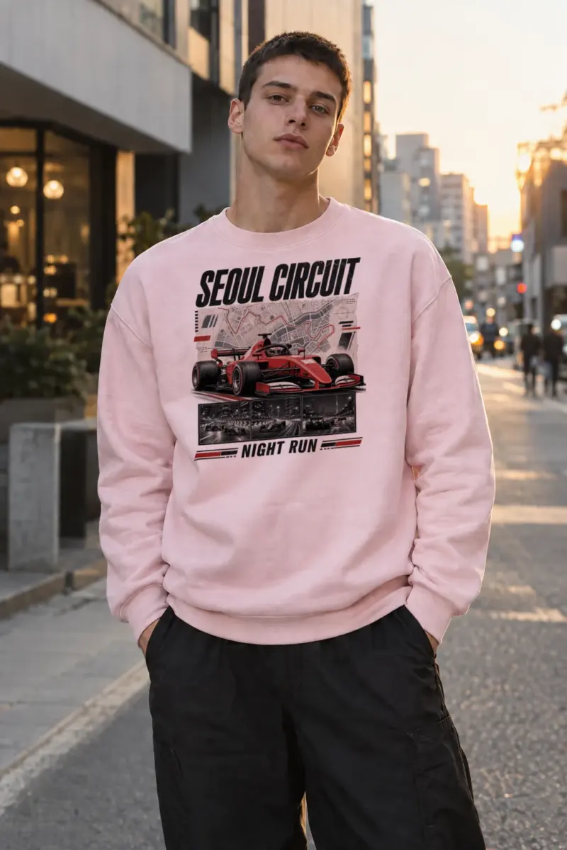 "Seoul Circuit Night Run" Heavy Blend Unisex Crewneck Sweatshirt | Gildan 18000