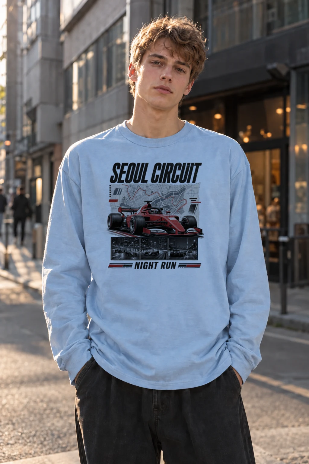 "Seoul Circuit Night Run" Unisex Longsleeve T-shirt | Gildan 2400