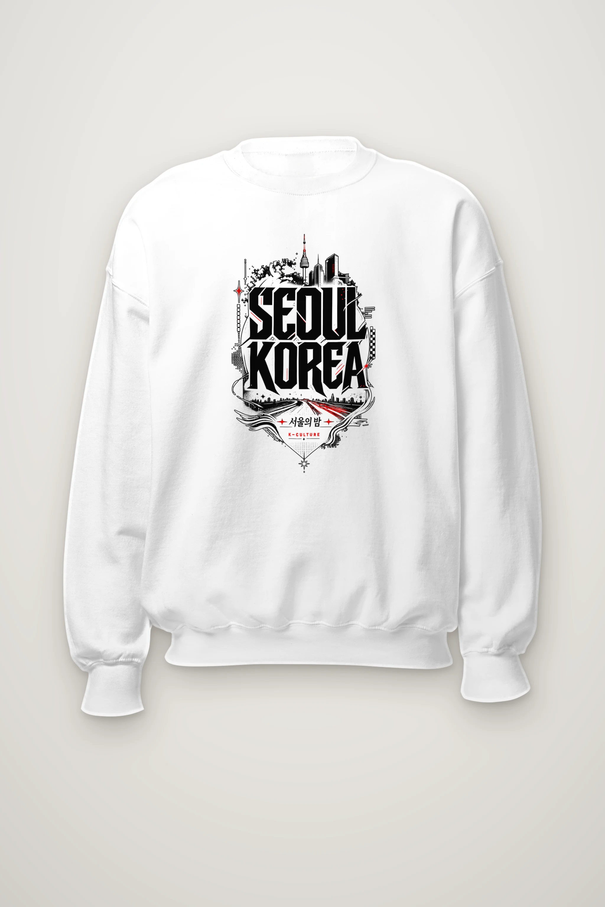 "Seoul City Collage" Heavy Blend Unisex Crewneck Sweatshirt