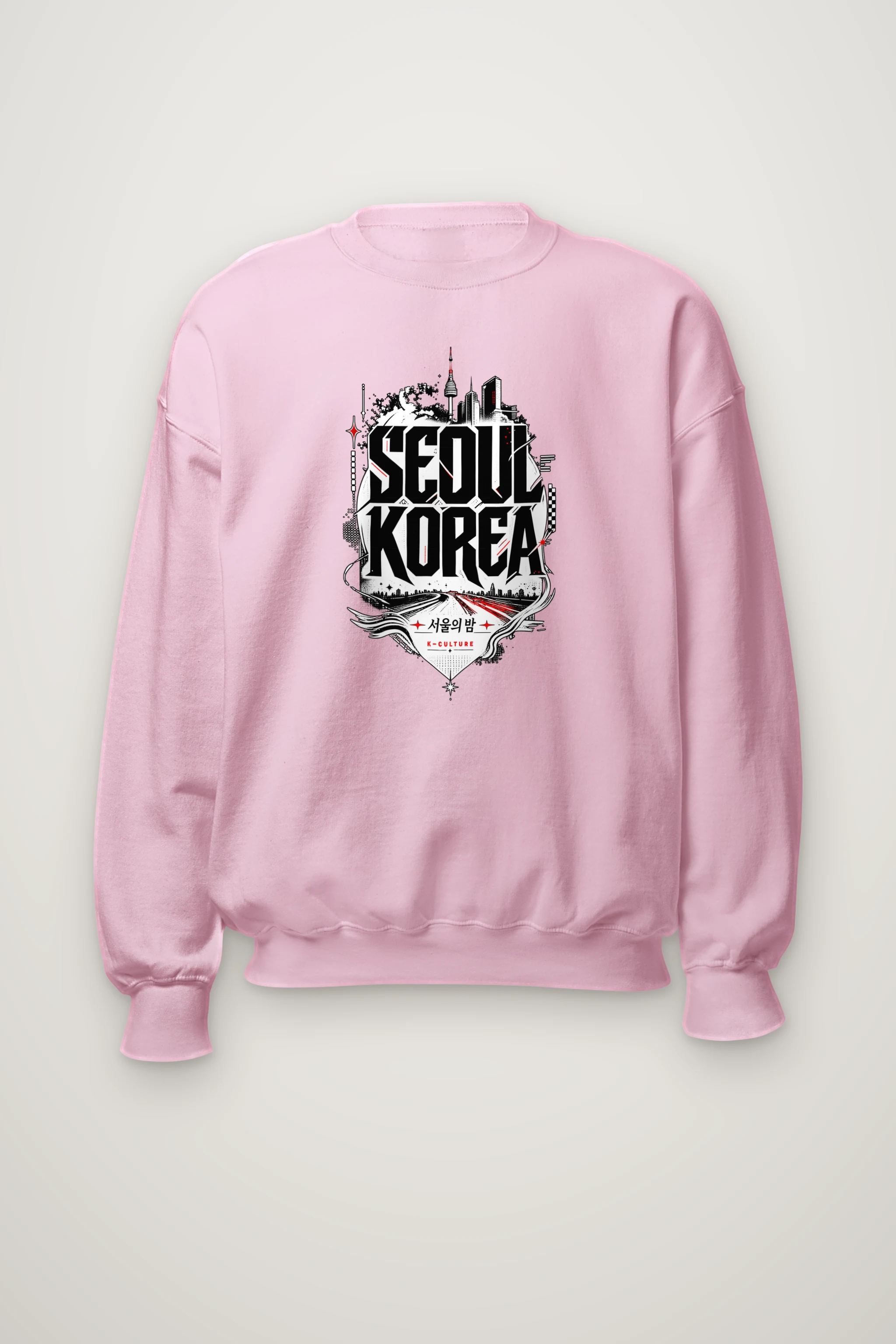"Seoul City Collage" Heavy Blend Unisex Crewneck Sweatshirt