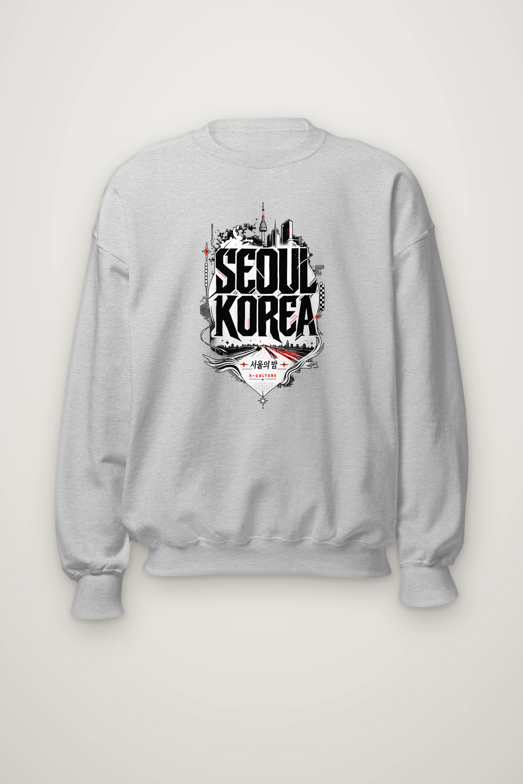 "Seoul City Collage" Heavy Blend Unisex Crewneck Sweatshirt