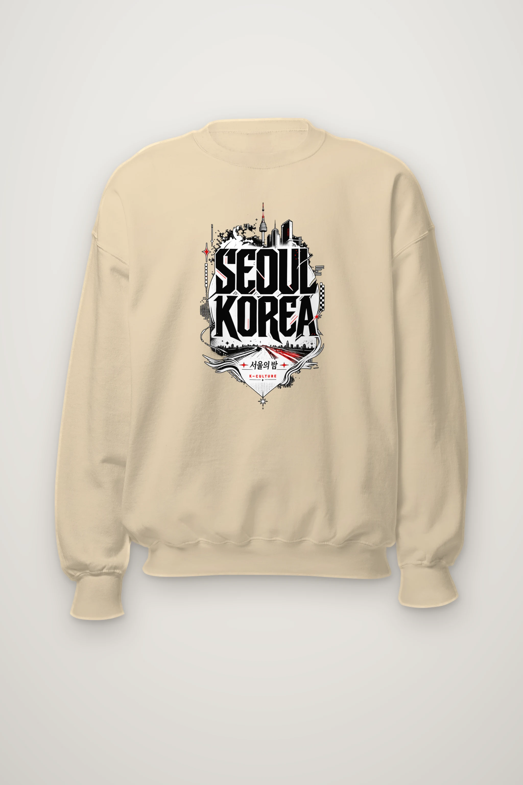 "Seoul City Collage" Heavy Blend Unisex Crewneck Sweatshirt