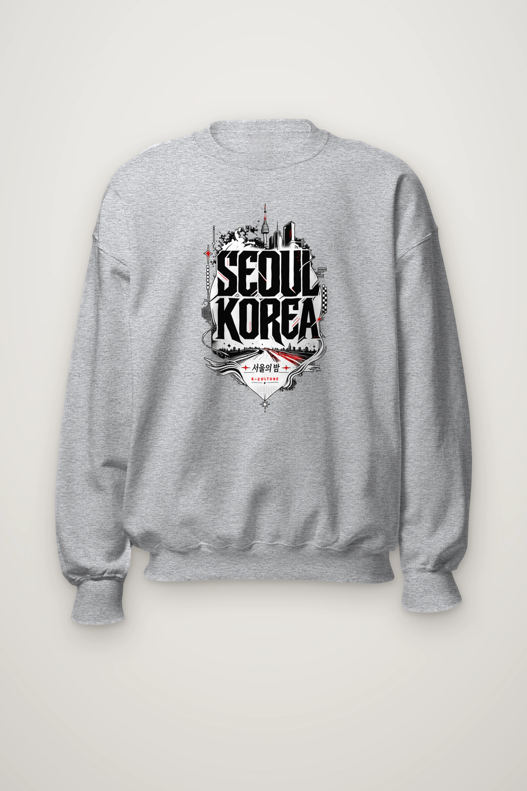 "Seoul City Collage" Heavy Blend Unisex Crewneck Sweatshirt