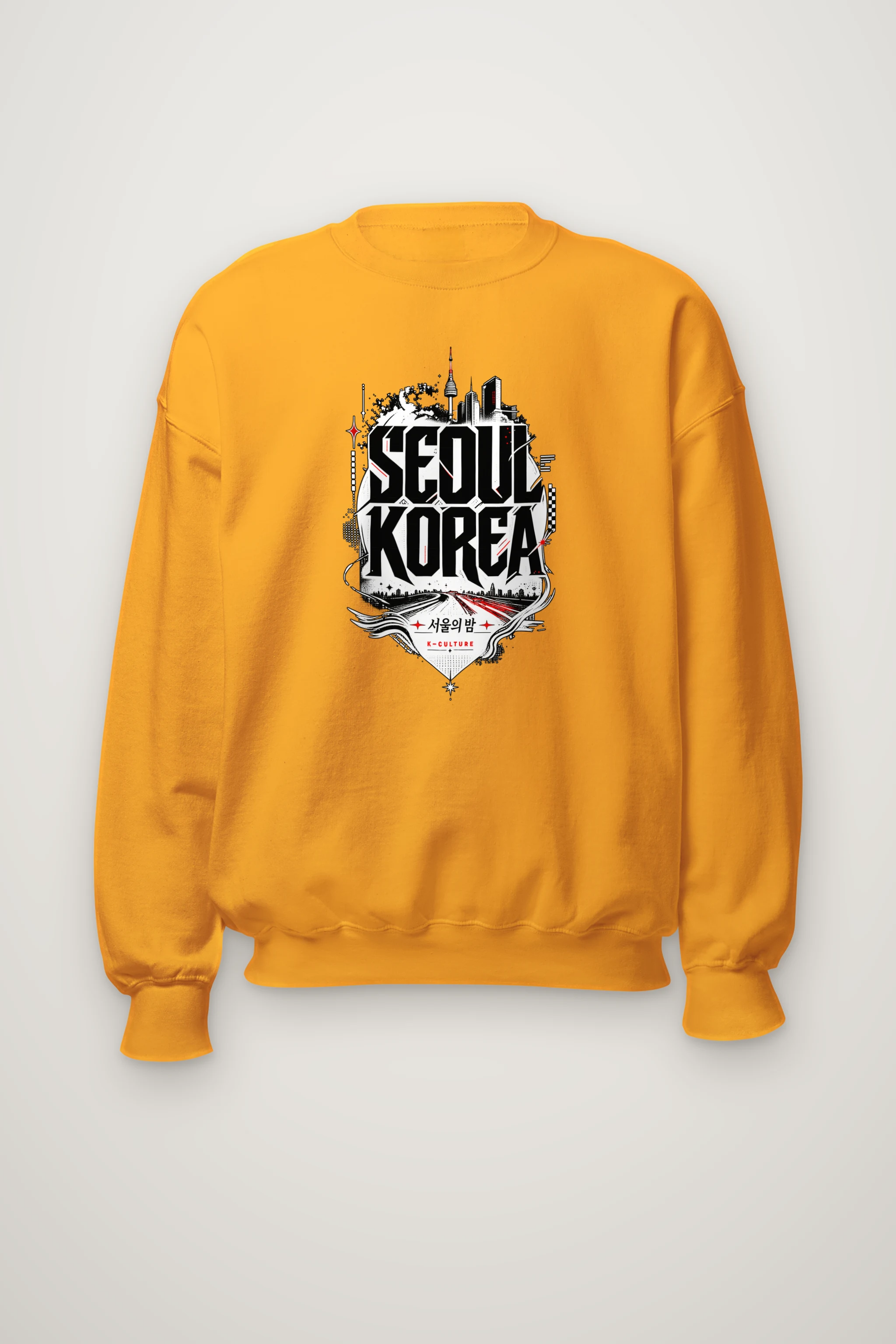 "Seoul City Collage" Heavy Blend Unisex Crewneck Sweatshirt