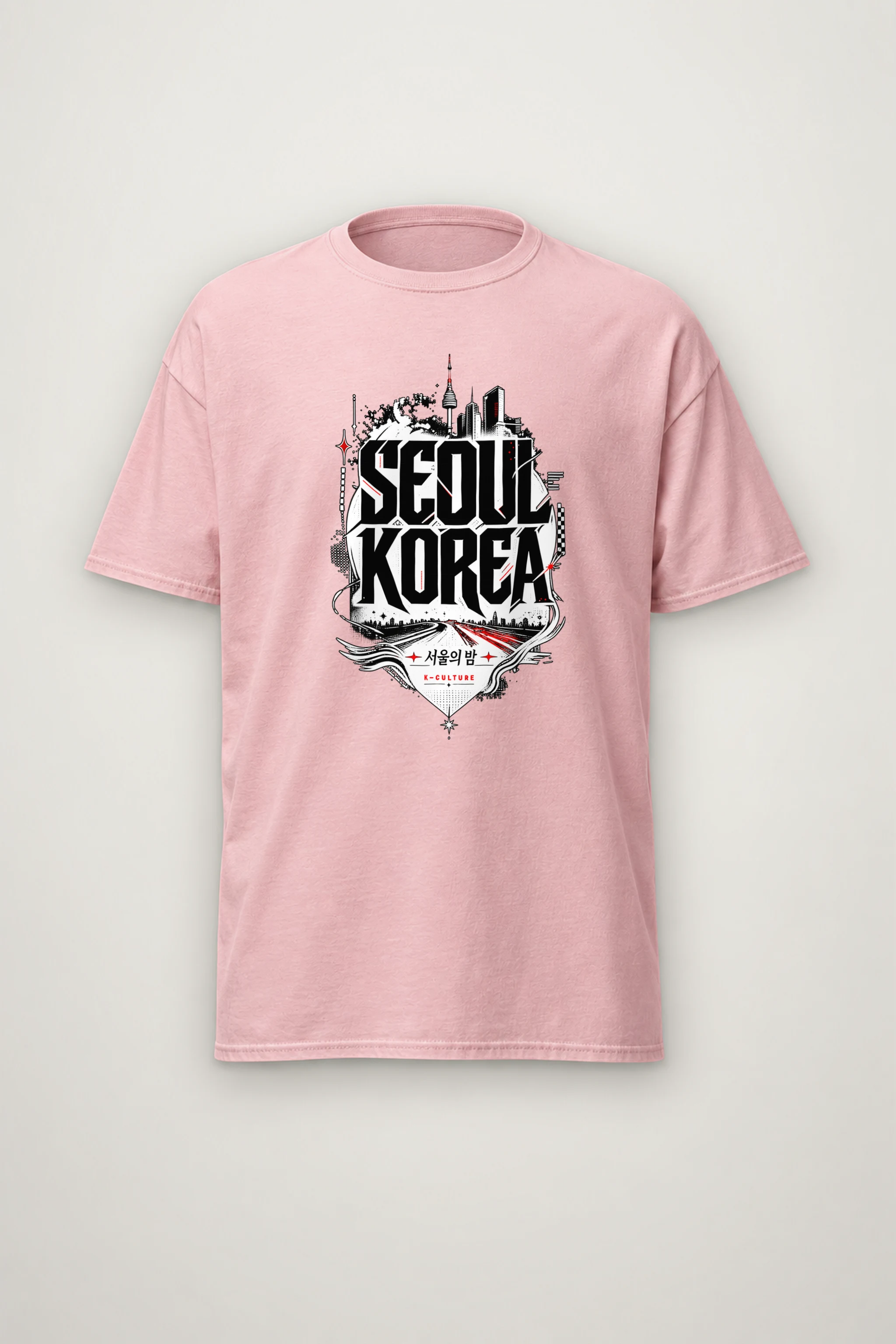 "Seoul City Collage" Heavyweight Unisex Crewneck T-shirt