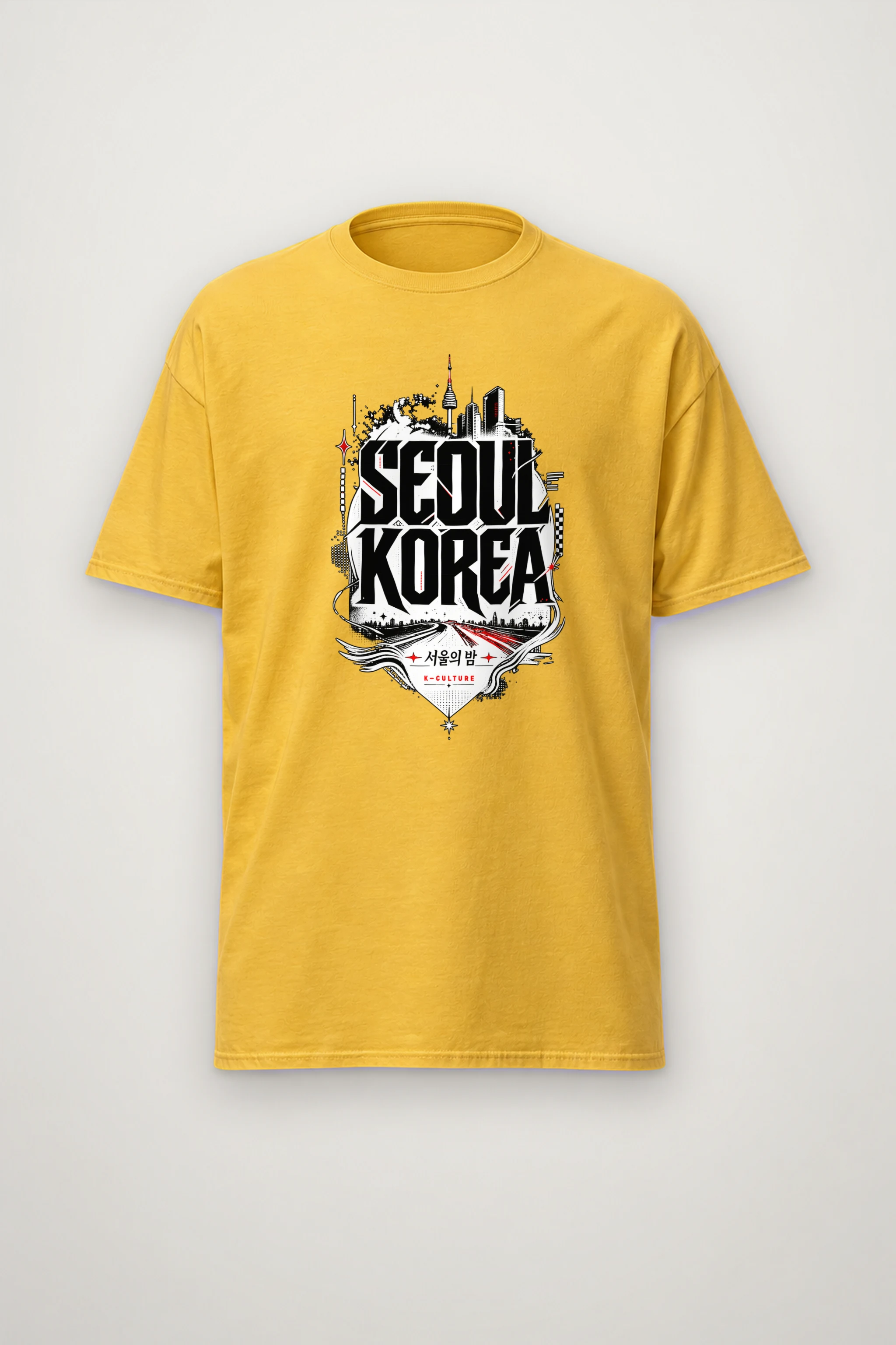 "Seoul City Collage" Heavyweight Unisex Crewneck T-shirt
