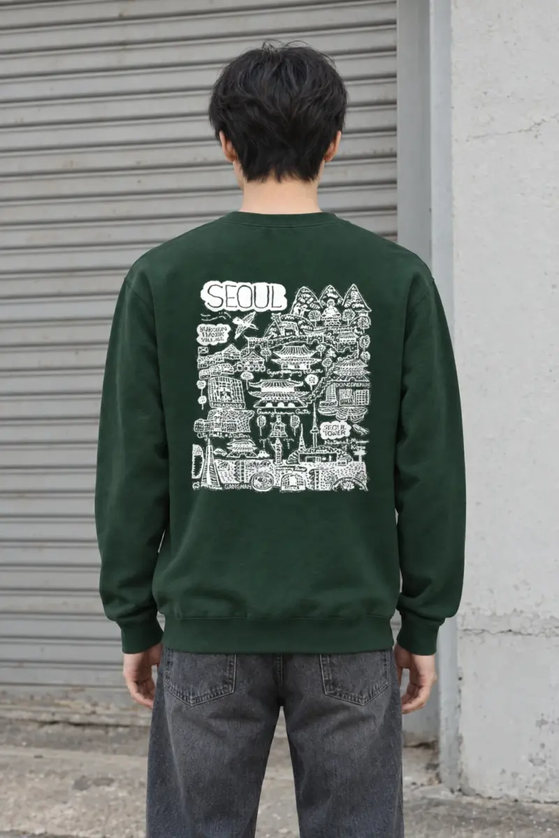 "Seoul City Sketch" Heavy Blend Unisex Crewneck Sweatshirt