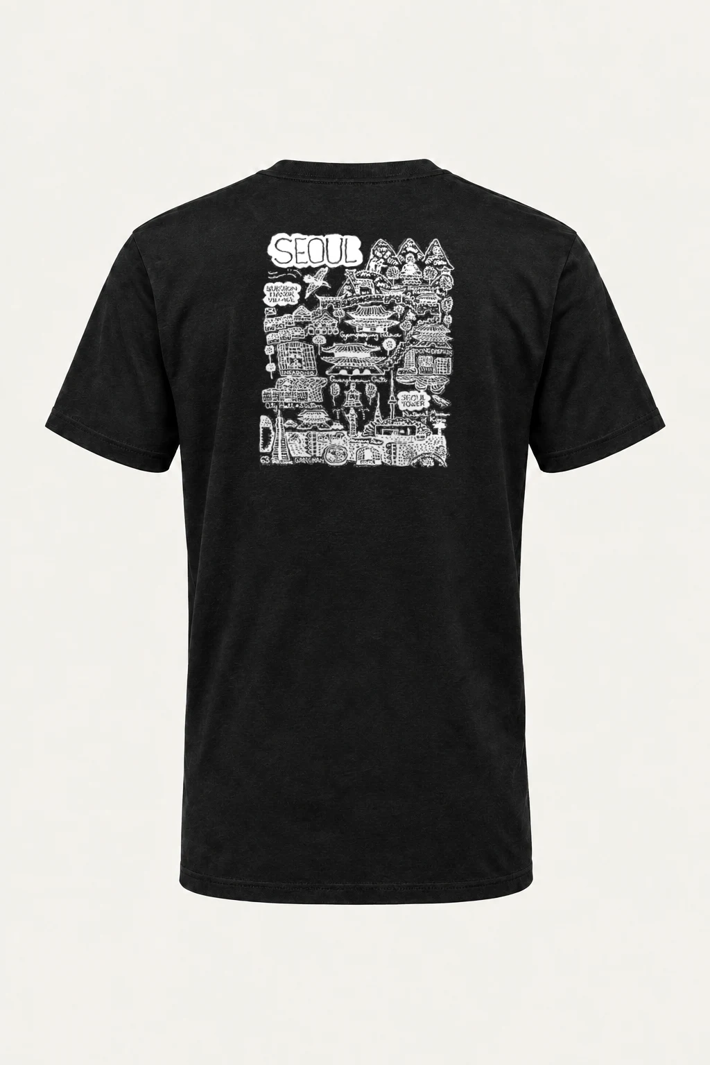 "Seoul City Sketch" Heavyweight Unisex Crewneck T-shirt | Gildan 5000