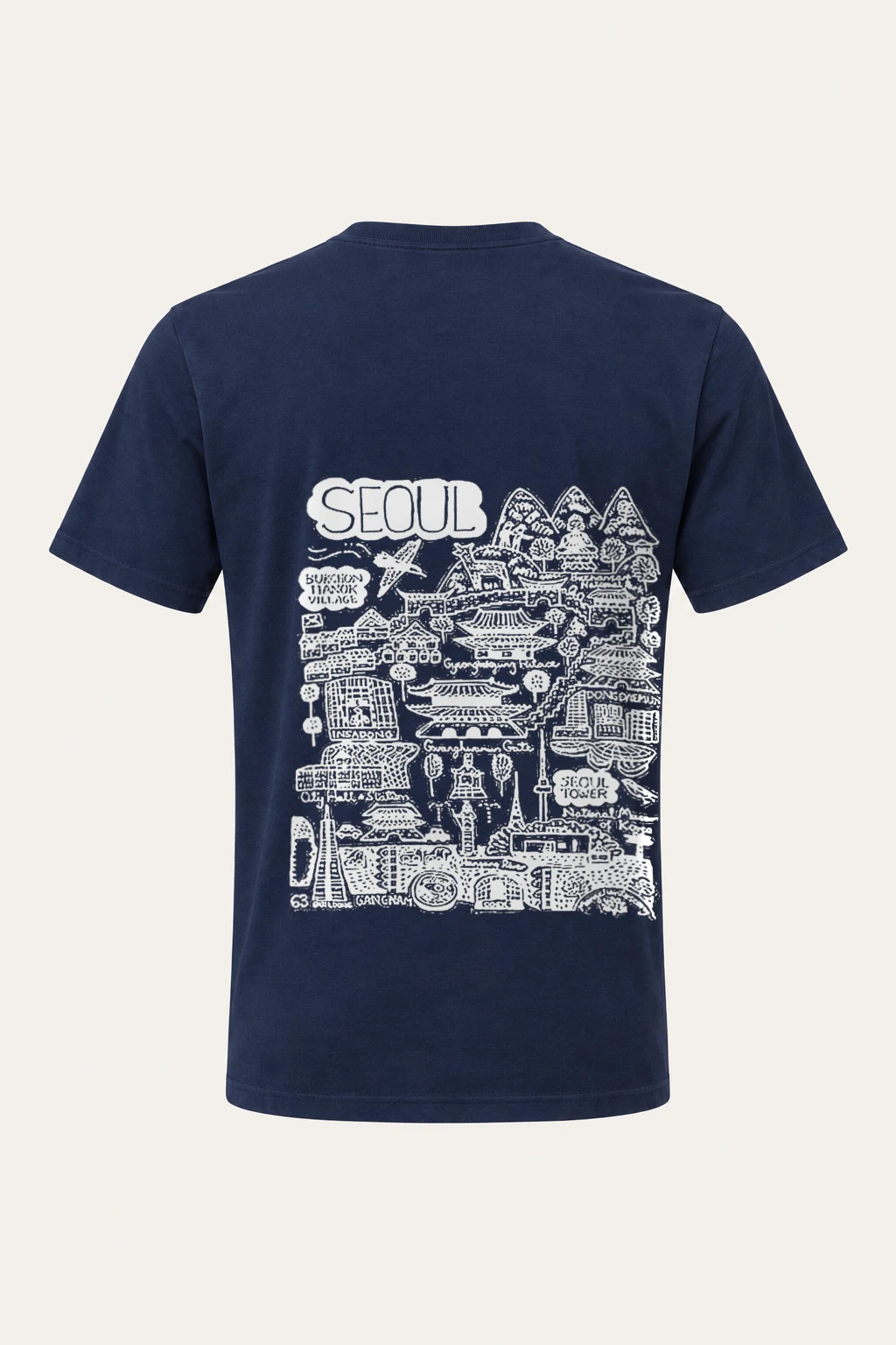 "Seoul City Sketch" Heavyweight Unisex Crewneck T-shirt | Gildan 5000