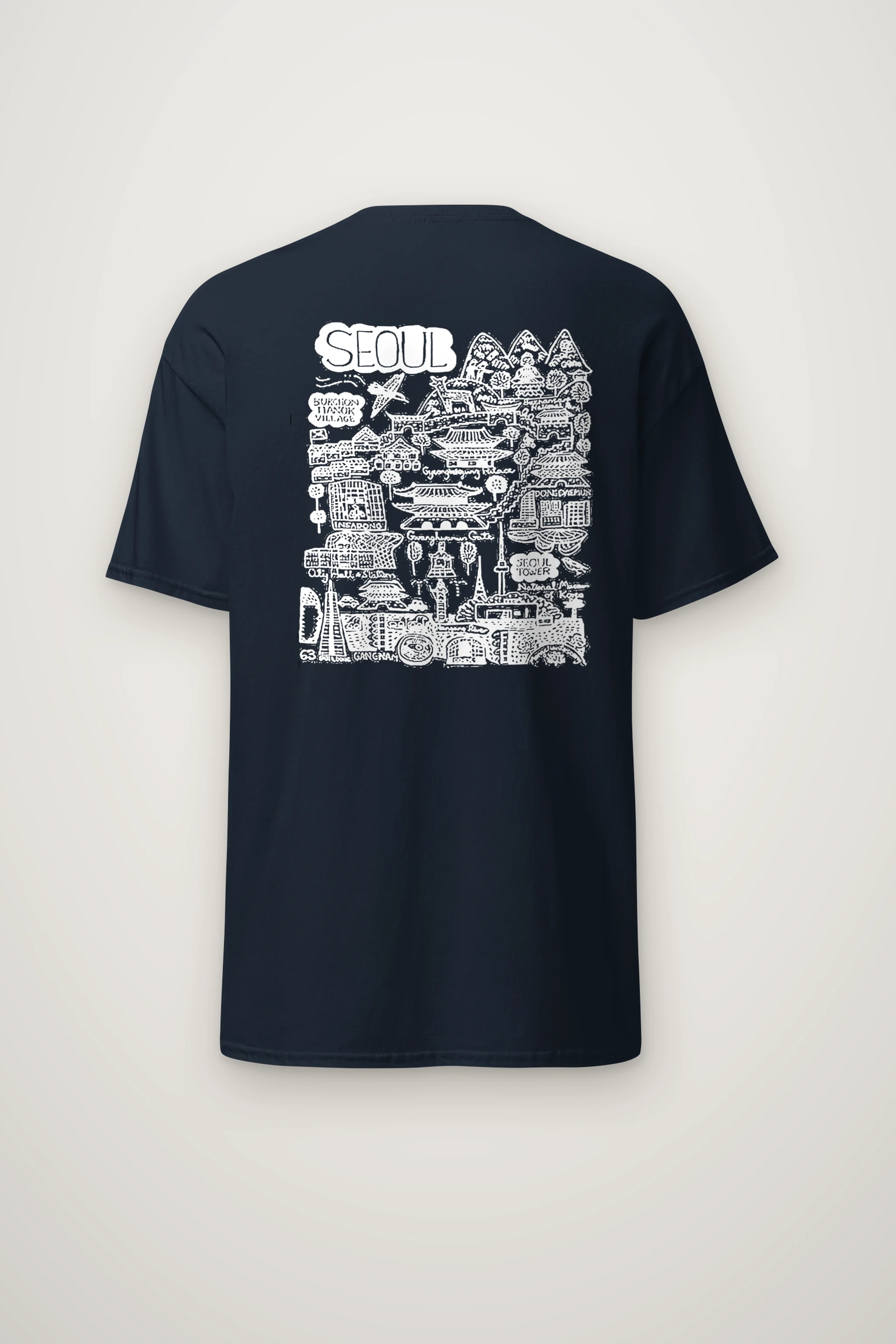 "Seoul City Sketch" Heavyweight Unisex Crewneck T-shirt