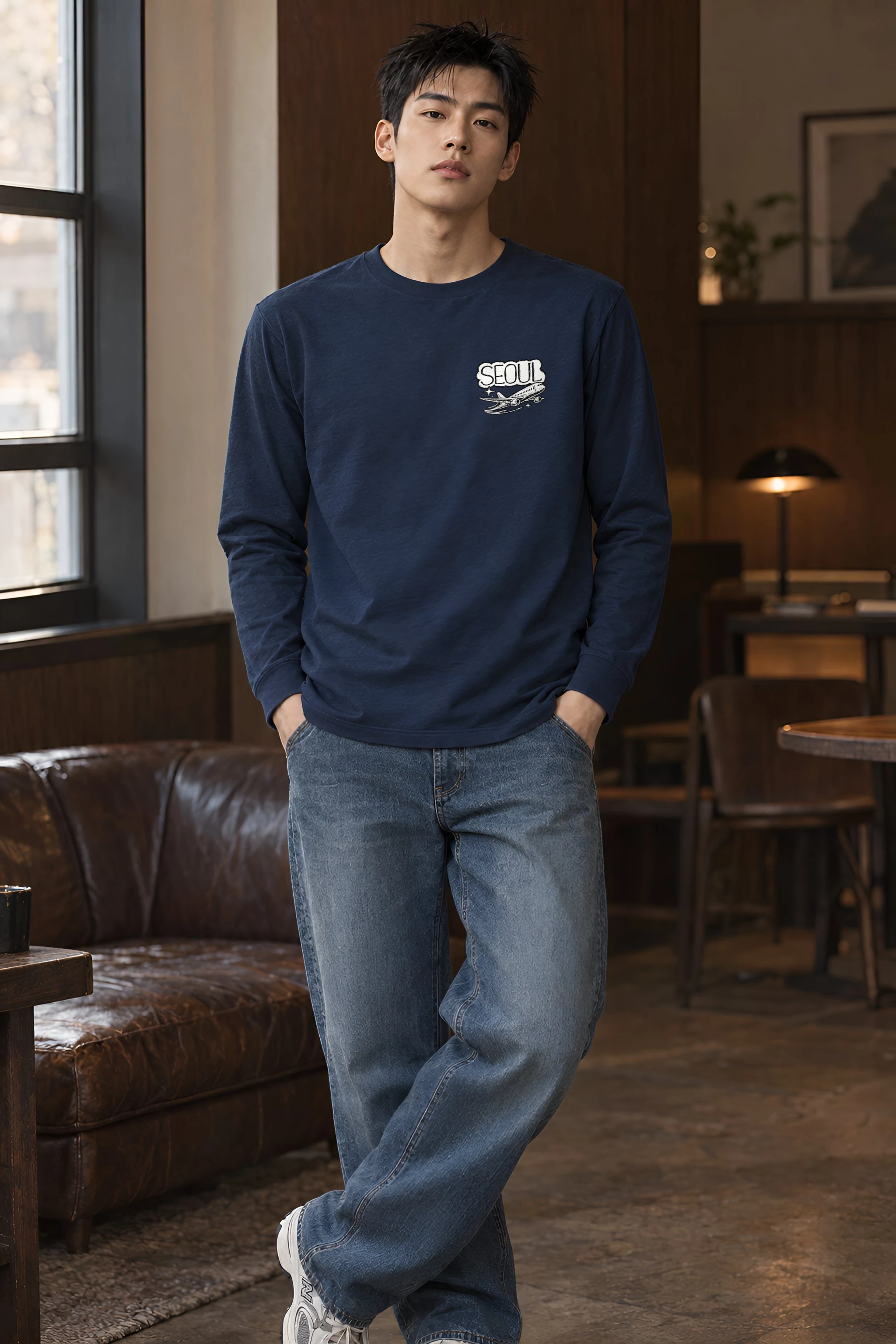 "Seoul City Sketch" Unisex Longsleeve T-shirt