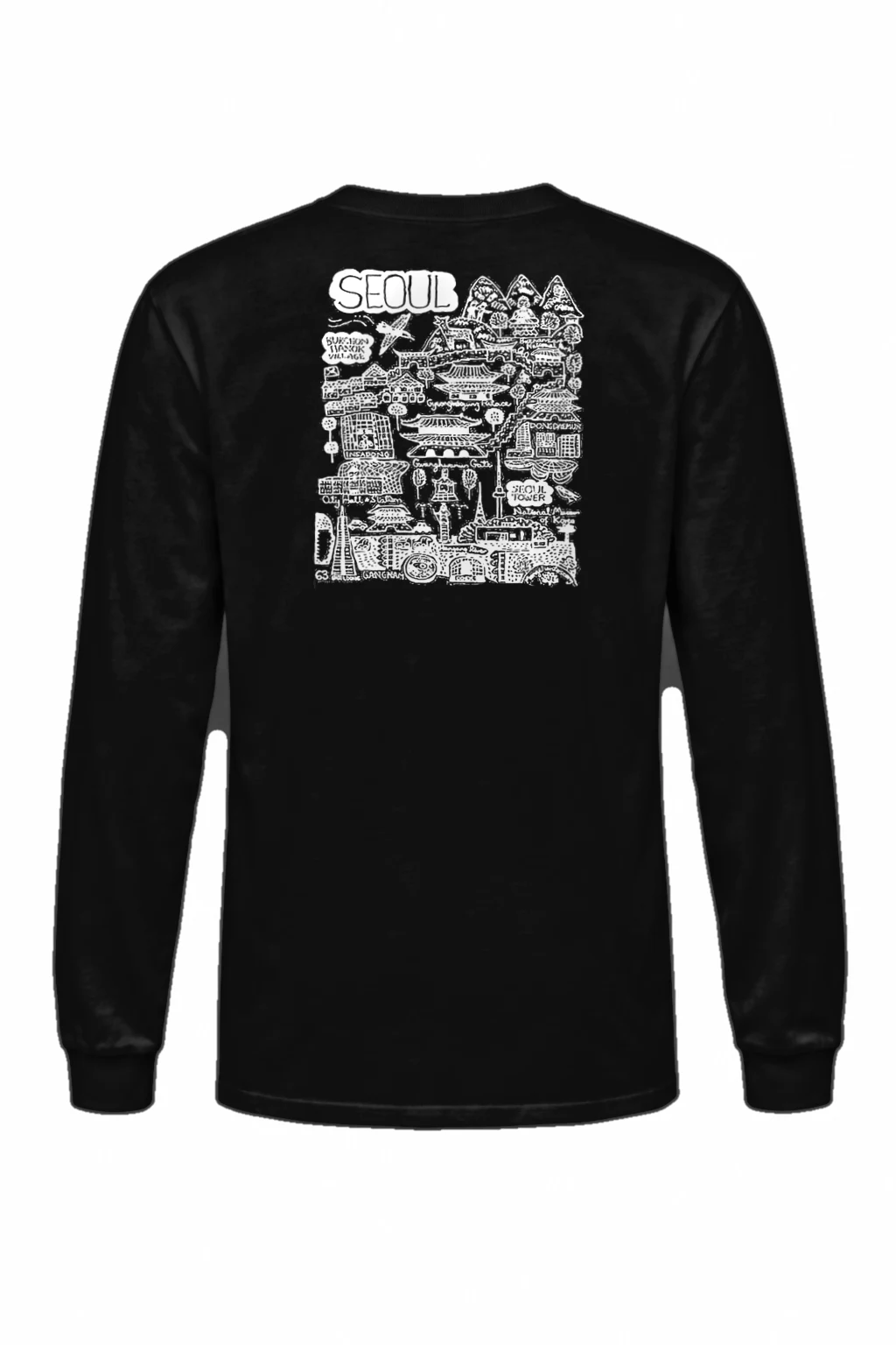 "Seoul City Sketch" Unisex Longsleeve T-shirt | Gildan 2400