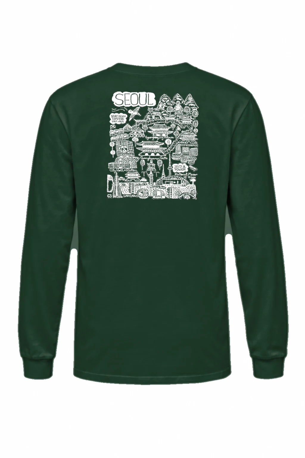 "Seoul City Sketch" Unisex Longsleeve T-shirt | Gildan 2400