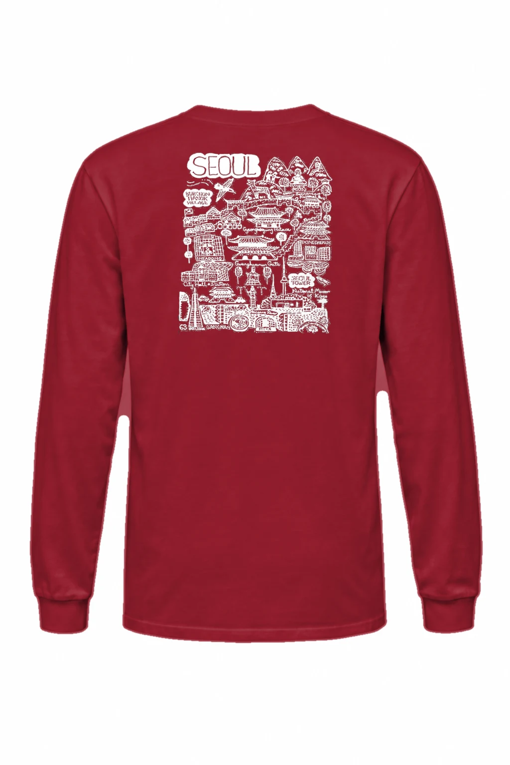 "Seoul City Sketch" Unisex Longsleeve T-shirt | Gildan 2400