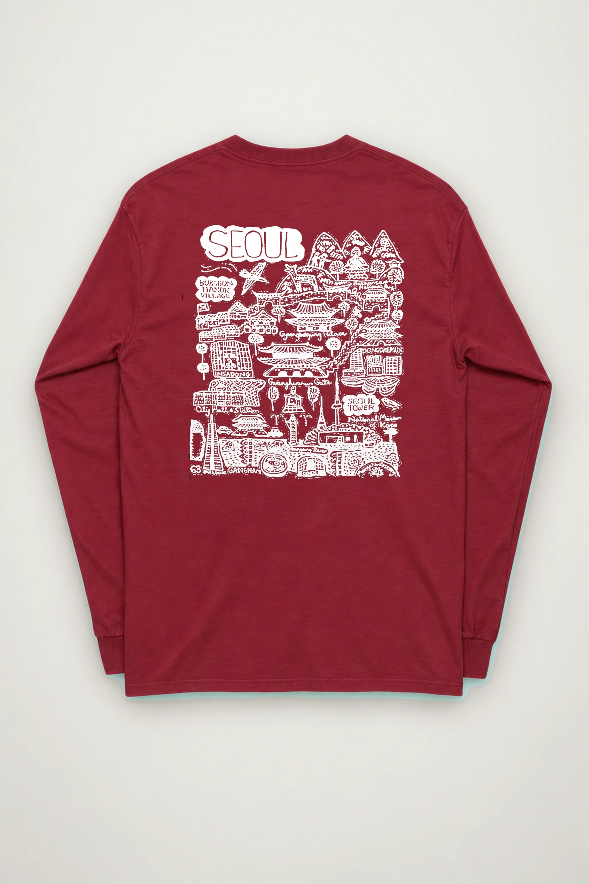 "Seoul City Sketch" Unisex Longsleeve T-shirt