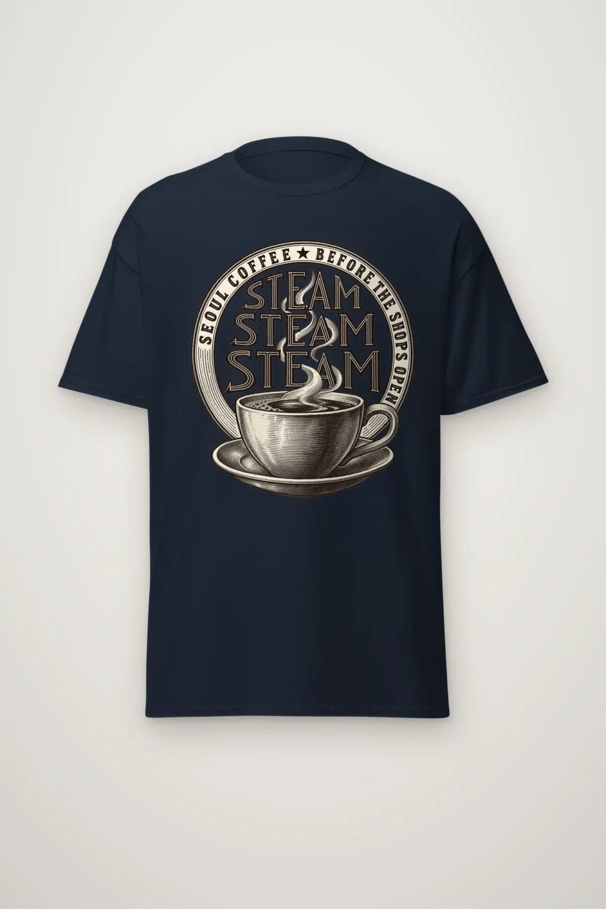 "Seoul Coffee Before the Shop Open" Heavyweight Unisex Crewneck T-shirt