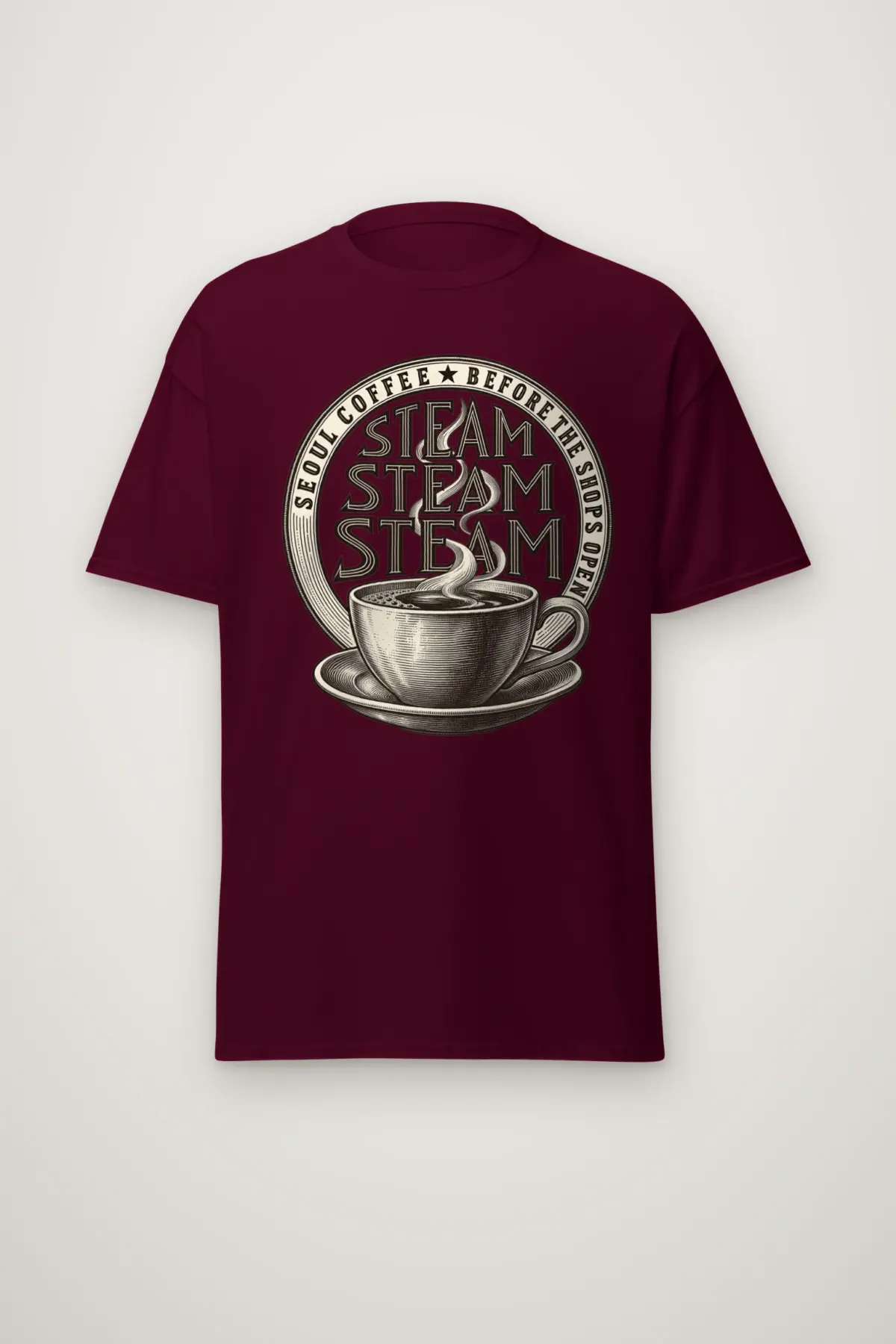 "Seoul Coffee Before the Shop Open" Heavyweight Unisex Crewneck T-shirt