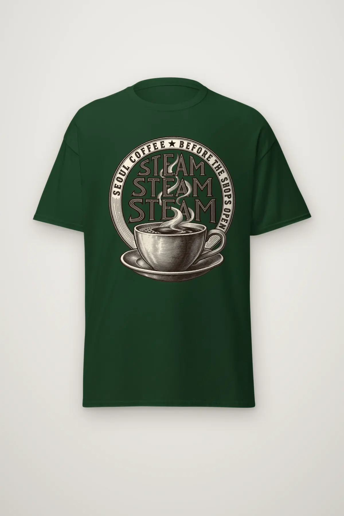 "Seoul Coffee Before the Shop Open" Heavyweight Unisex Crewneck T-shirt