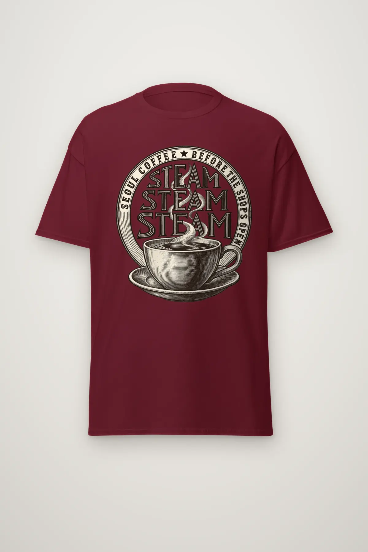"Seoul Coffee Before the Shop Open" Heavyweight Unisex Crewneck T-shirt